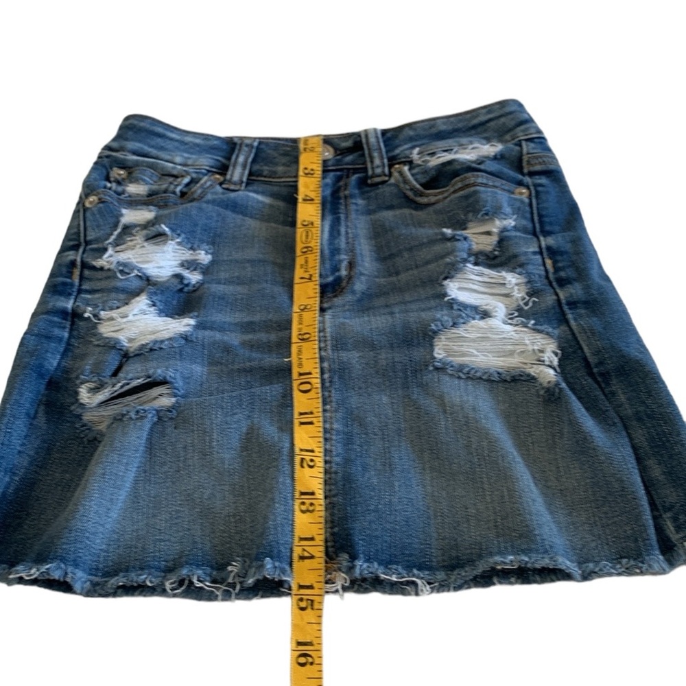 American Eagle Next Level Stretch Distressed Denim Skirt • Size 00 - Picture 8 of 8